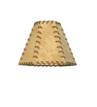 Meyda White 81145 - 7&#34;W X 5&#34;H Faux Leather Tan Hexagon Shade