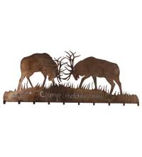 Meyda White 81543 - 60&#34;W Battling Bucks 10 Hooks Coat Rack