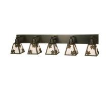 Meyda White 81627 - 48&#34;W Maple Leaf 5 LT Vanity Light