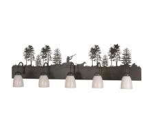 Meyda White 81913 - 48&#34;W Quail Hunter W/Dog 5 LT Vanity Light