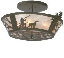 Meyda White 81915 - 25&#34;W Quail Hunter W/Dog Flushmount