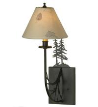 Meyda White 82848 - 8&#34;W Pressed Foliage Tall Pines Wall Sconce