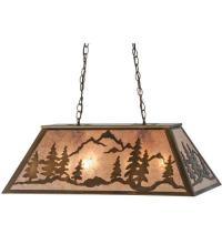 Meyda White 99025 - 33&#34; Long Mountain Range Gros Ventre WY Oblong Pendant